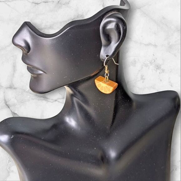 Orange Slice Lightweight Tiny Earrings 1" - Picture 1 of 7